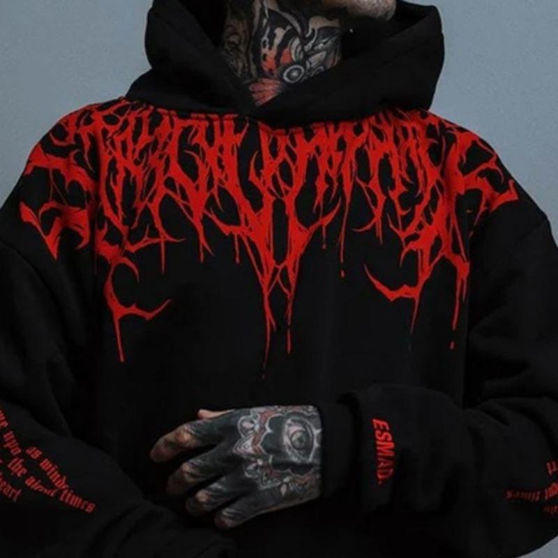 Мужская зимняя повседневная толстовка с капюшоном и узором Evil Blood