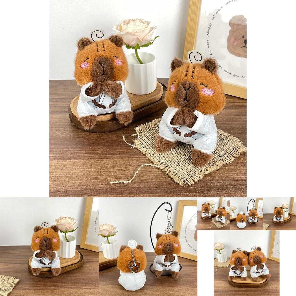 Charming Capybara Stuffed Animal Keychain Cute And Fluffy Plush Doll For Kids