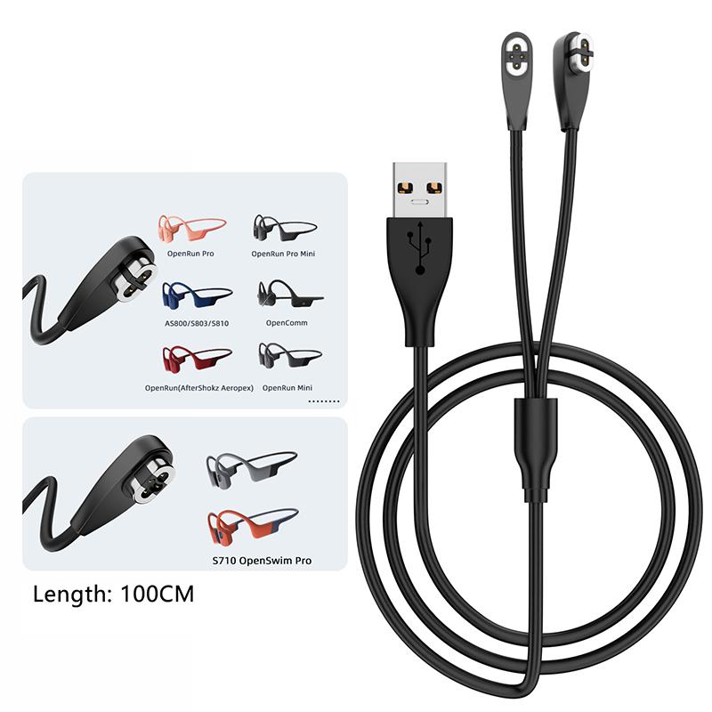 Кабель для быстрой зарядки 2 в 1 для наушников USB Type-C для Shokz As800/S810/S710 Openswim Pro с костной проводимостью, магнитный адаптер для зарядки