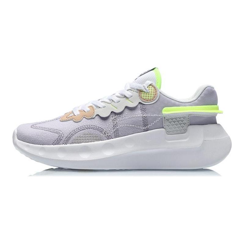 Li Ning Getaway Амортизирующие Нескользящие Износостойкие Низкие Беговые Кроссовки Женские Светло-сиреневые ARHR052-4