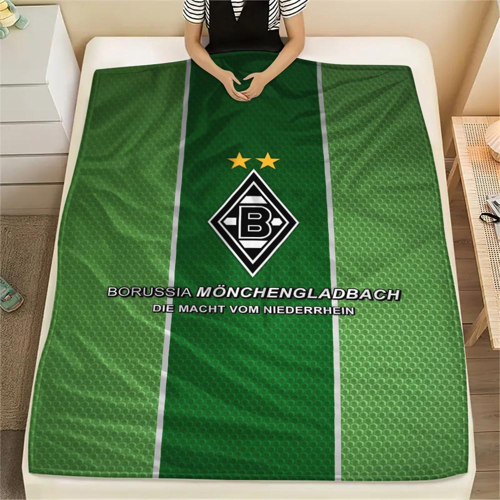 1Pc Borussia Mönchengladbach Print Flannel Blanket High Quality Warm Comfortable Cover for All Seasons Perfect for Gifts Home Decor