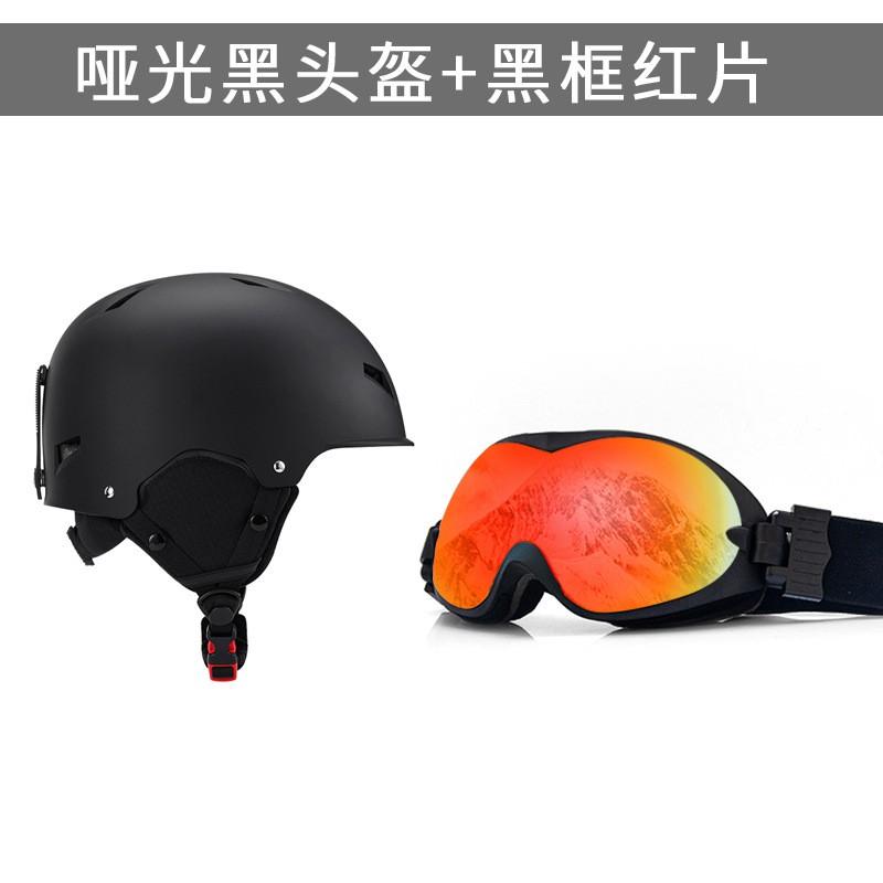 Unisex Ski Helmet With Integrated Goggles Alpine Snowboarding Safety Gear ABS Construction