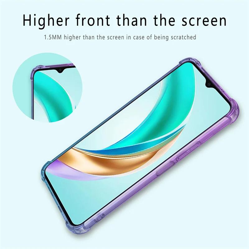 Для Honor 200 Smart 200pro Honor200 Lite X7C 4G Чехол Радужный градиент Противоударные чехлы для телефонов Силиконовый мягкий TPU Airbag Полупрозрачный противоударный чехол