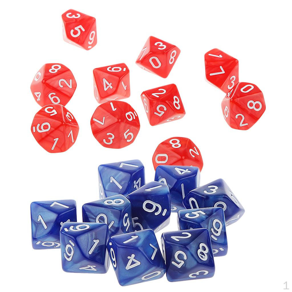 10 Штук Акриловых D10 Игровых Костей Для Настольных Игр