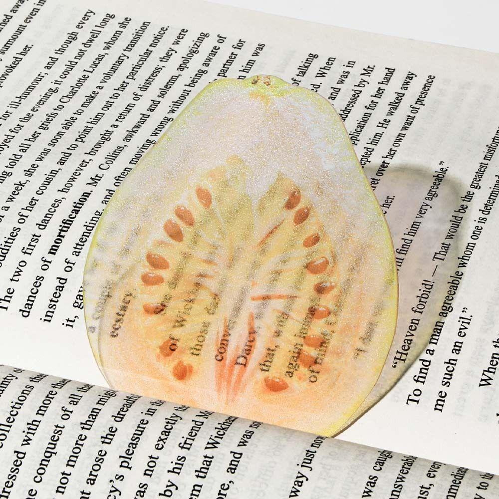 Durable Acrylic Bookmark Simulation Fruit Transparent Book Reading Marker Clear Book Pages Mark Tool Reading Gift