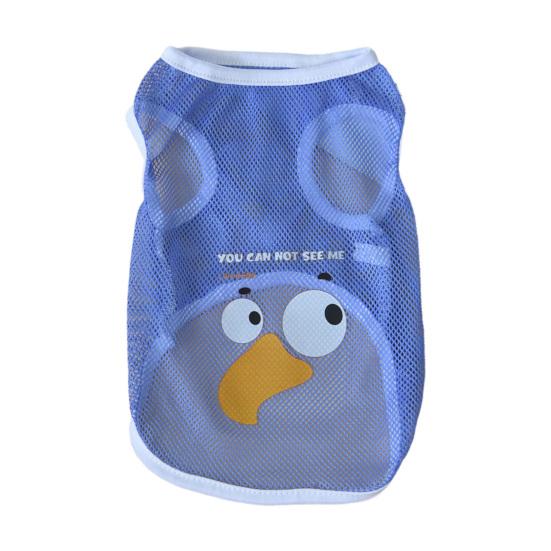 Стильная удобная летняя крутая сетчатая жилетка для собак, дышащая футболка с мультяшным принтом для кошек