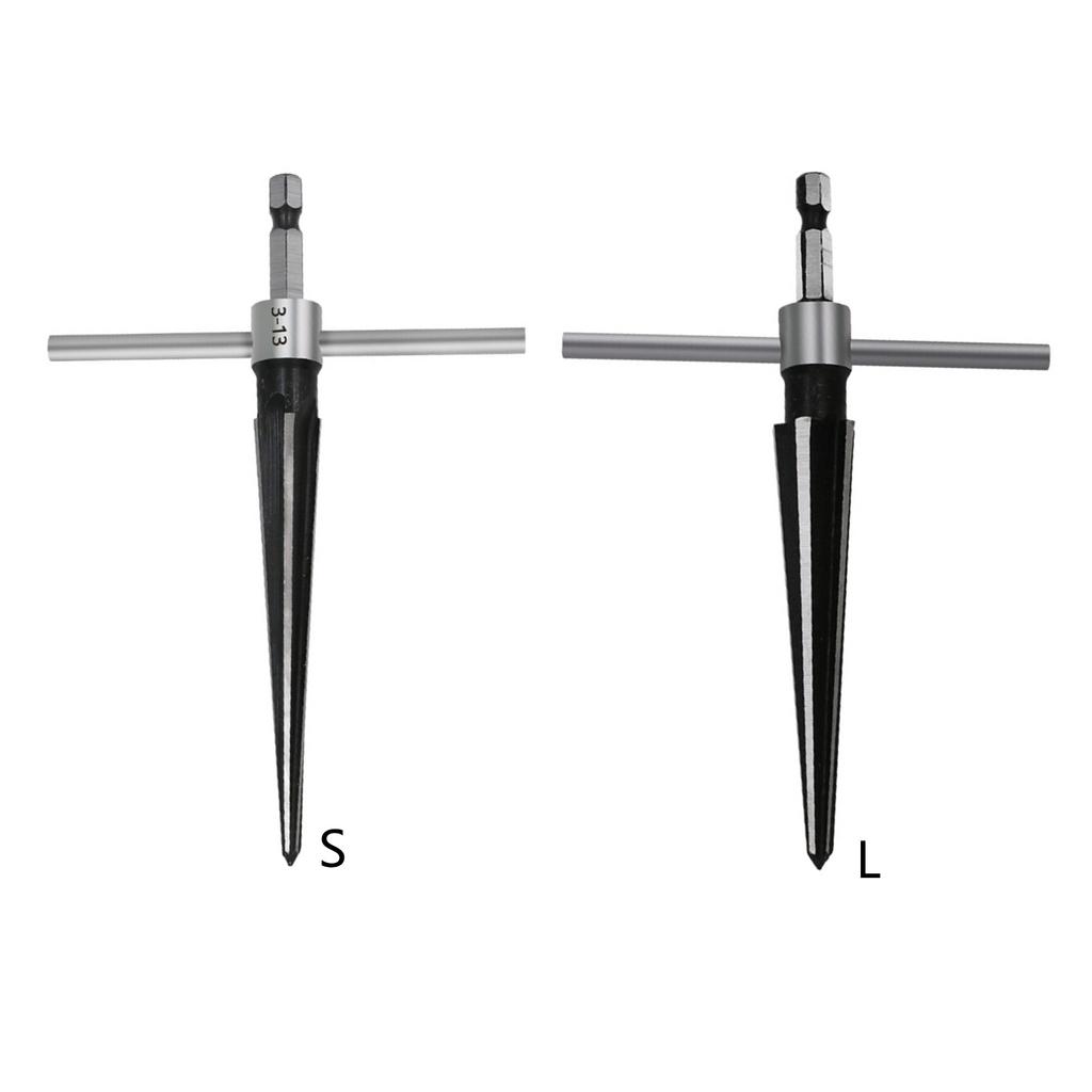 Universal 1/4'' Hex Shank Reamer T-Handle Taper Reamer Hand Tool For 3-13mm & 5-16mm Reaming for Woodworking