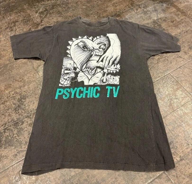 Винтажная футболка с логотипом Psychic TV Band Подарок для фанатов Черная от S до 5XL Футболка SG317 Унисекс