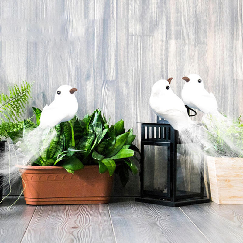 Creative Dove Simulation Feather Bird Ornament Christmas Tree Layout Decor for Wedding Diy Outdoor