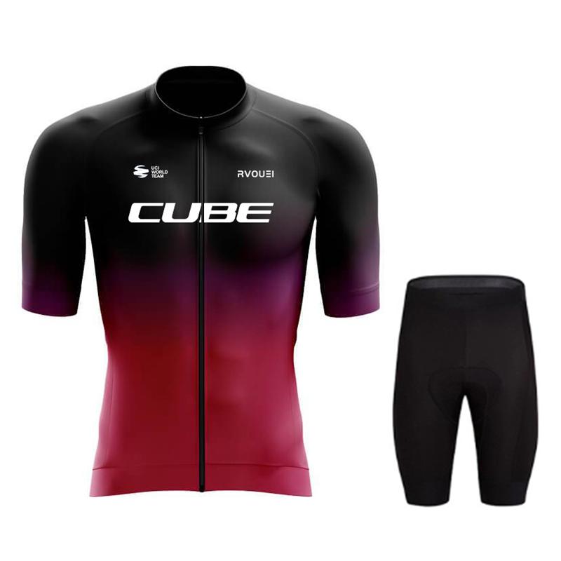 Cube Team Quick Drying Cycling Jersey SetSummer Breathable Cycling Suit Set 2026 Clothing MTB Bike Uniform Maillot Ropa Ciclismo Hombre Bicycle Suit