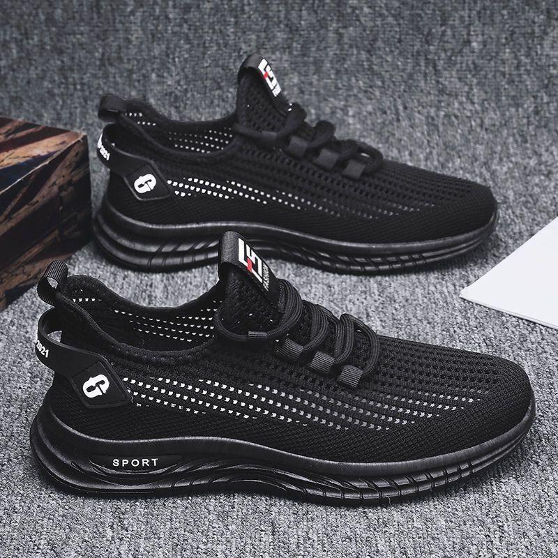 Men's Shoes 2024 New Summer Breathable Casual Sports Mesh Shoes Running Soft-soled Fly-woven Mesh Men's Trendy Shoes