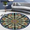 Круглый ковер в национальном стиле для гостиной, спальни, прикроватный коврик, туалетный столик, компьютерное кресло, напольный коврик