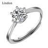 Lindon Classic Copper Alloy Zircon Ring Ladies Jewelry Wedding Promise Party Gift