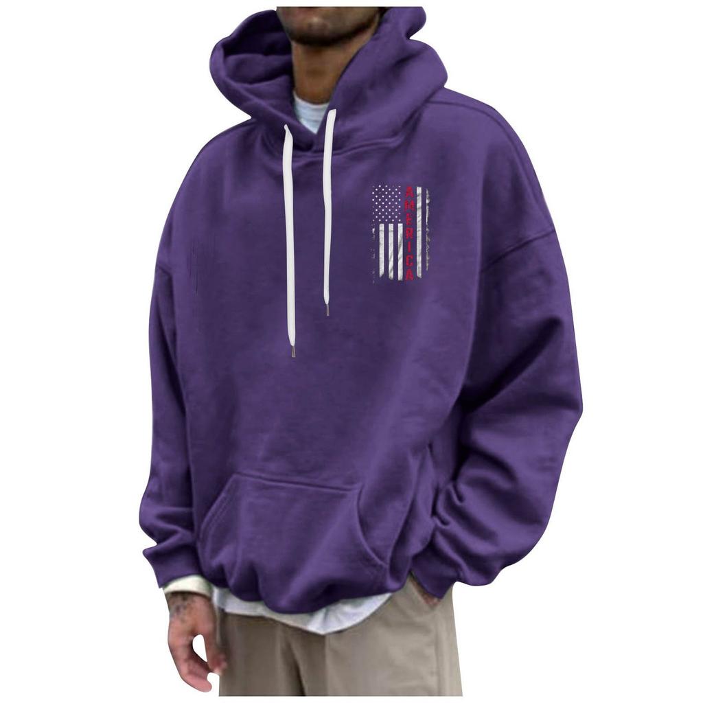 Men's Loose Printed Hooded Sweatshirt Men's Casual Fashion Sports Sweatshirt