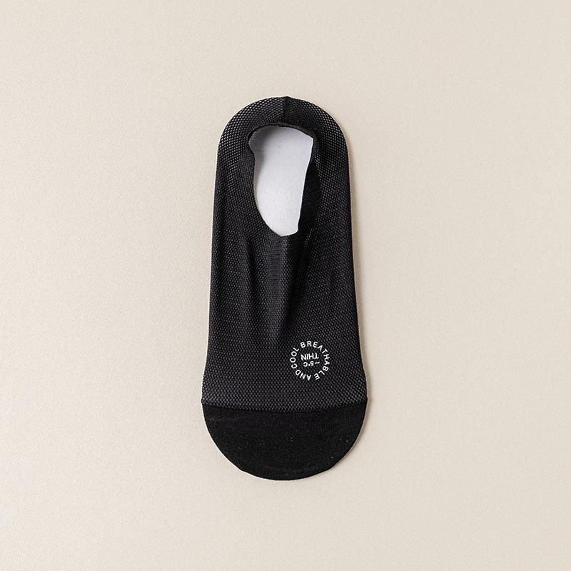Summer Socks Hollow Out Mesh Breathable Invisible No Show Sock Slippers Solid Color Silicone Non-slip Low Cut Boat Socks