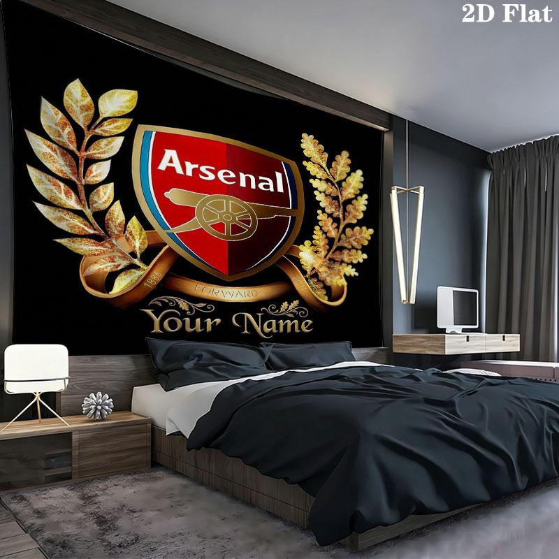 Arsenal F Custom Name Wall Tapestry Aesthetic Wall Hanging Printed Fabric Blanket Decorative Tapestries for Bedroom Living Room Home Decor