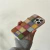 Чехол для телефона Dopamine Color Block Match Plaid для iPhone 17 16 15 14 13 12 11 Pro Max Air 16E SE2 7 8 Plus Сетка Метка Матовый Чехол