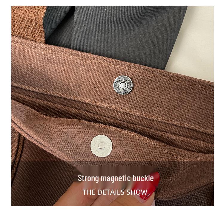 Versatile Large Capacity Canvas Tote: Fashionable Shoulder or Handheld School Bag for Commuting and Shopping