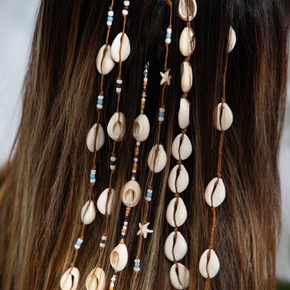 Handmade Beads Conch Tassel Hair Accessory 6 Styles Shell Beaded Hair Accessories Women
