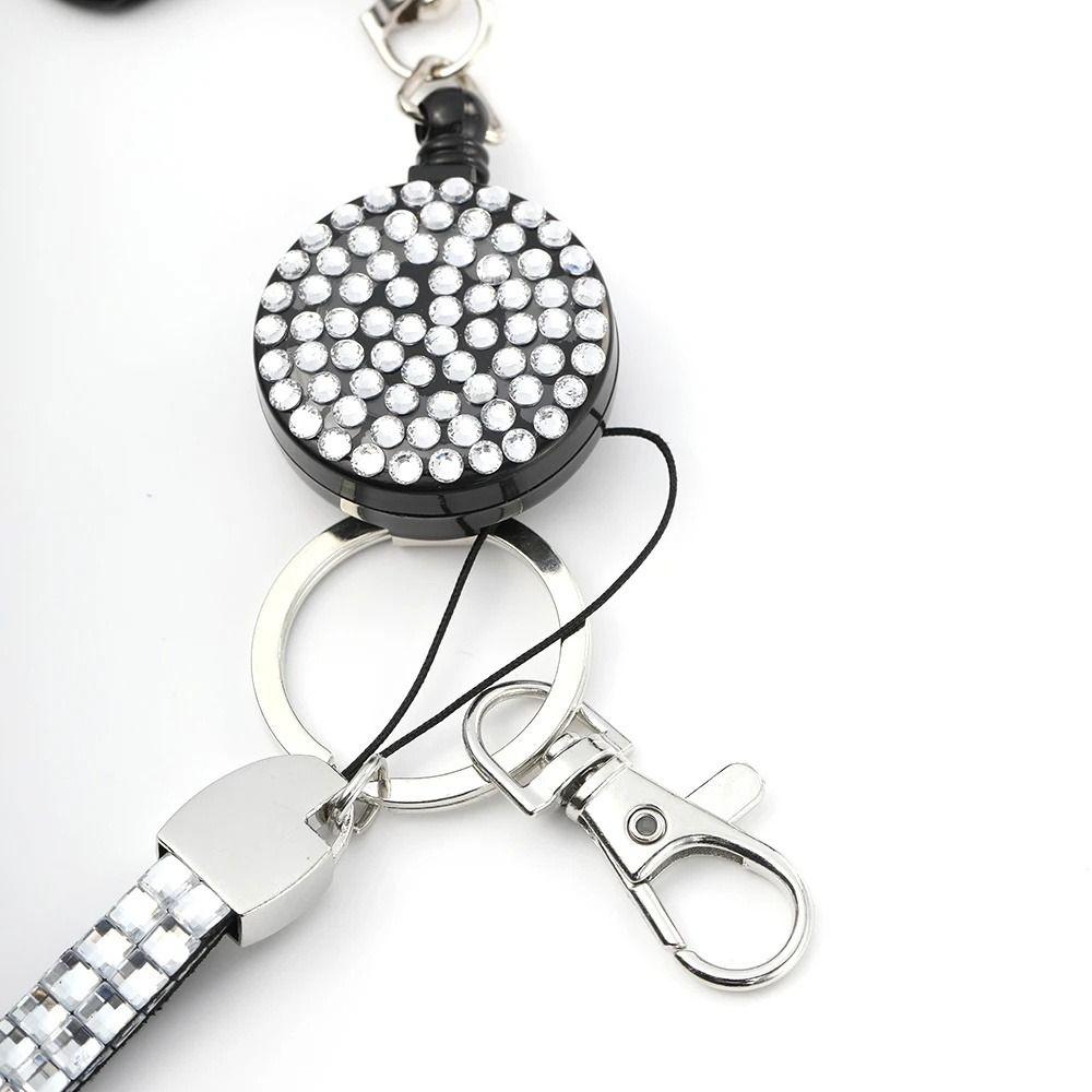 Bling Crystal Выдвижной бейдж Катушка Подвесной шнур Держатель удостоверения личности Студент больницы