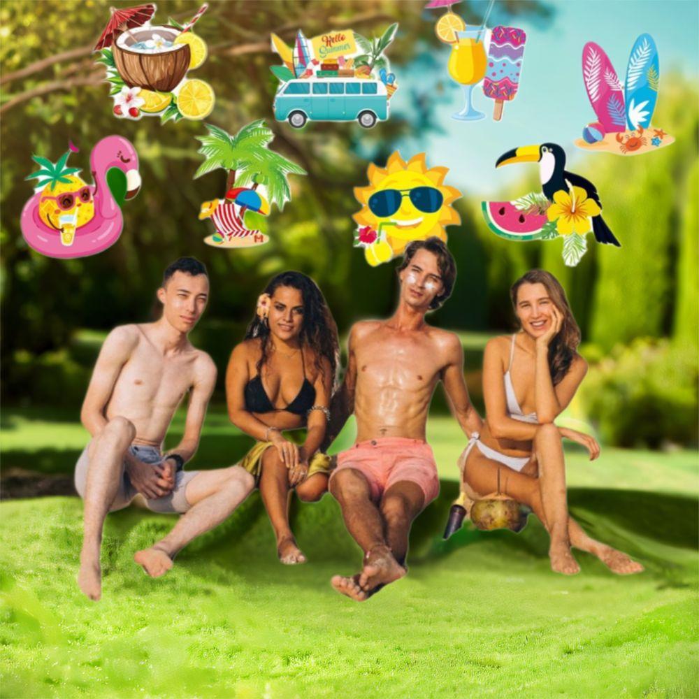 Баннер на тему фестиваля Hello Summer, бумажный, летняя спираль, подвесной флаг, декор для вечеринки по случаю дня рождения