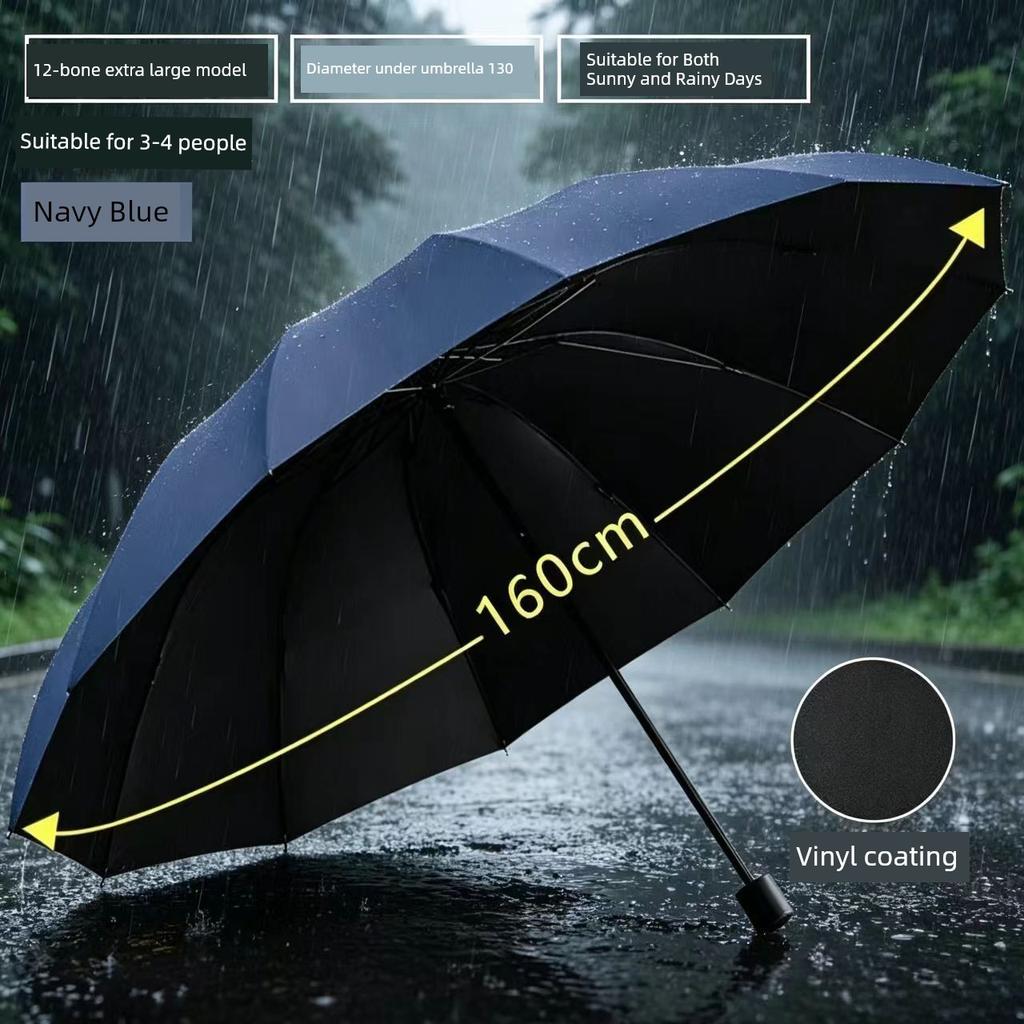 400cm Extra-Large 36-Rib Reinforced Umbrella for Sun and Rain Protection, Uv Protection, Sunshade Umbrella