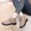 Winter Snow Boots Fleece Thickened Warm Fluffy Shoes Small Fragrant Wind Women's Short Boots Leather Waterproof Mother Shoes