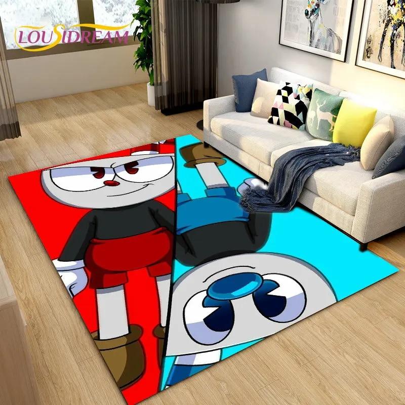 Cuphead and Mugman, коврик для игрового геймера, коврик для гостиной, спальни, дивана, коврик для двери, детский игровой нескользящий напольный коврик