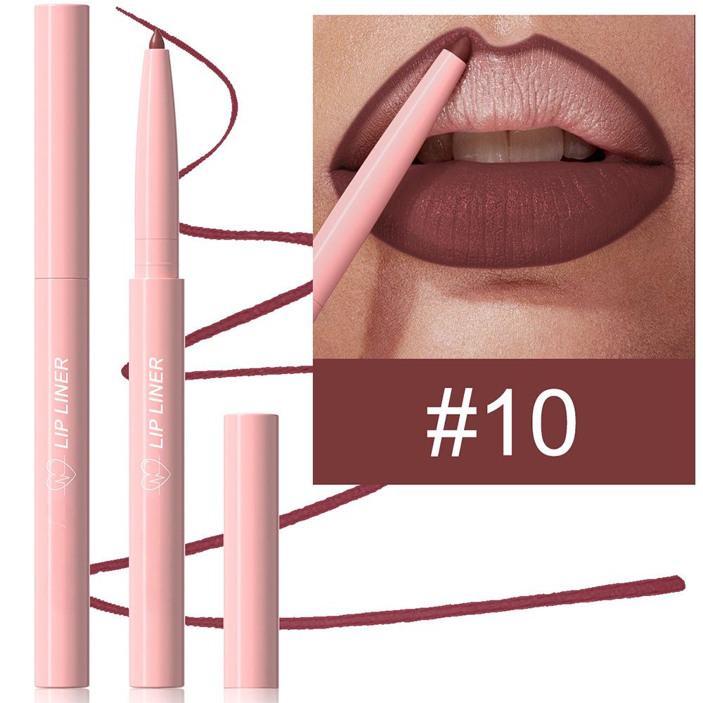 Nude Tapered Lip Liner Pencil Matte Creamy Plumping Lip Stain Waterproof Natural Nude Brown Slim Lips Liner Make Up Long-Lasting