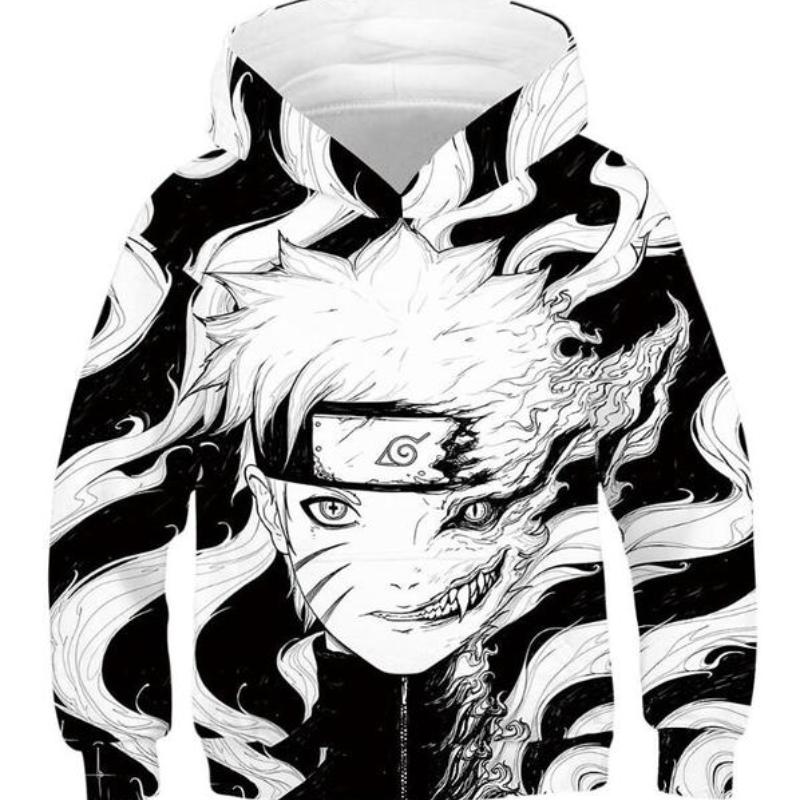 Детские спортивные толстовки, черные/белые детские толстовки с 3D принтом, пуловер с длинными рукавами для детей младшего возраста, свитера с капюшоном для мальчиков и девочек 4–13 лет