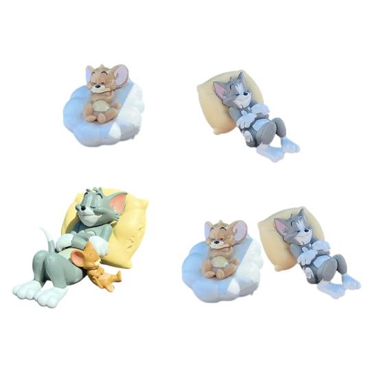 T-ом и Джерри Полимерная фигурка Милый спящий кот-мышь Украшение на приборную панель автомобиля Настольное украшение Коллекционный мультяшный персонаж для автомобиля дома