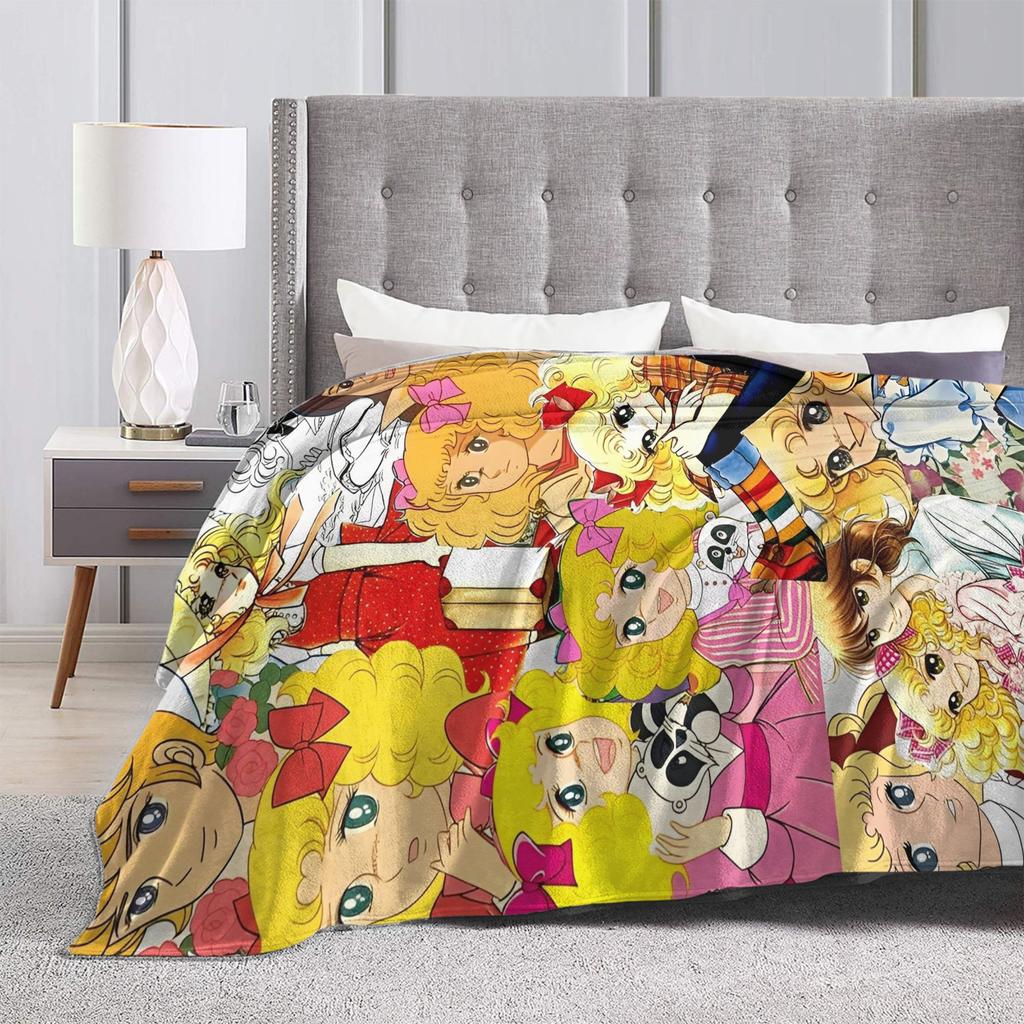 Candy Candy And Terry Anime Blanket Warm Soft Funny Plush Bedding Throws For Couch Bed Travel Flannel Bedspread Bed Cover