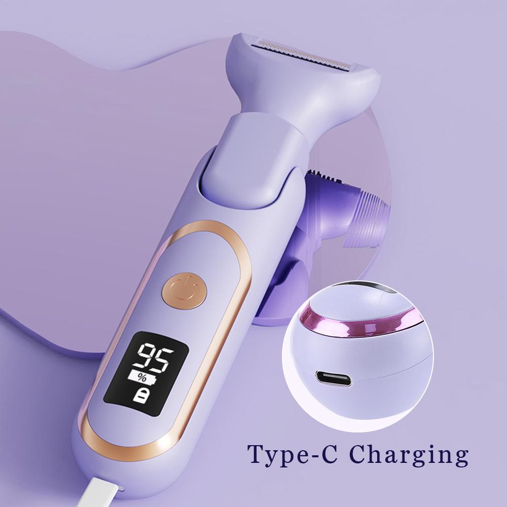 Многофункциональный женский эпилятор 5 в 1, безболезненная электрическая бритва, портативный эпилятор для бровей и лица, перезаряжаемый триммер для волос в носу