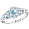 Hecheng Wish Women's Sapphire Snowflake Flower Ring