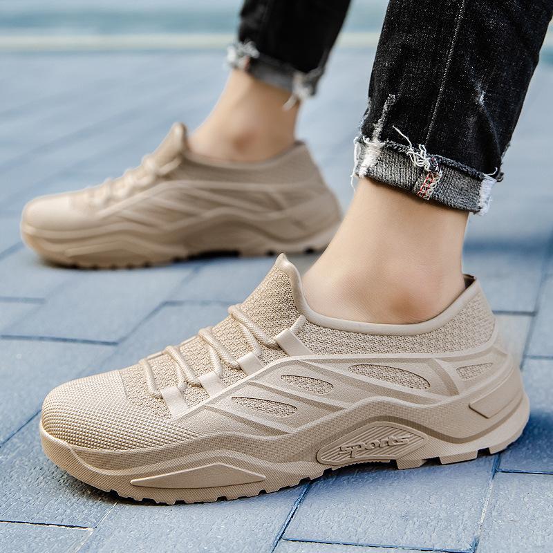 Мужские пеновые дождевые туфли нескользящие и водонепроницаемые модные резиновые сапоги флисовые термо резиновые туфли легкая мягкая подошва короткий голенище водные туфли чехлы для обуви