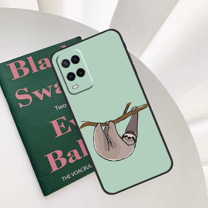 Sloth Cute Animal Case For Oppo A96 A76 A16 A15 A17 A52 A72 A54S A57S A58 A78 A98 A57 A77 A54 A74 A94 Cover