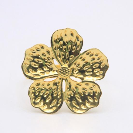 6 шт. Кольца для салфеток в виде цветов, Металлические держатели для салфеток, Серебряные, Золотые кольца для салфеток в виде цветов с текстурированными лепестками для обеденного стола, Свадебной вечеринки