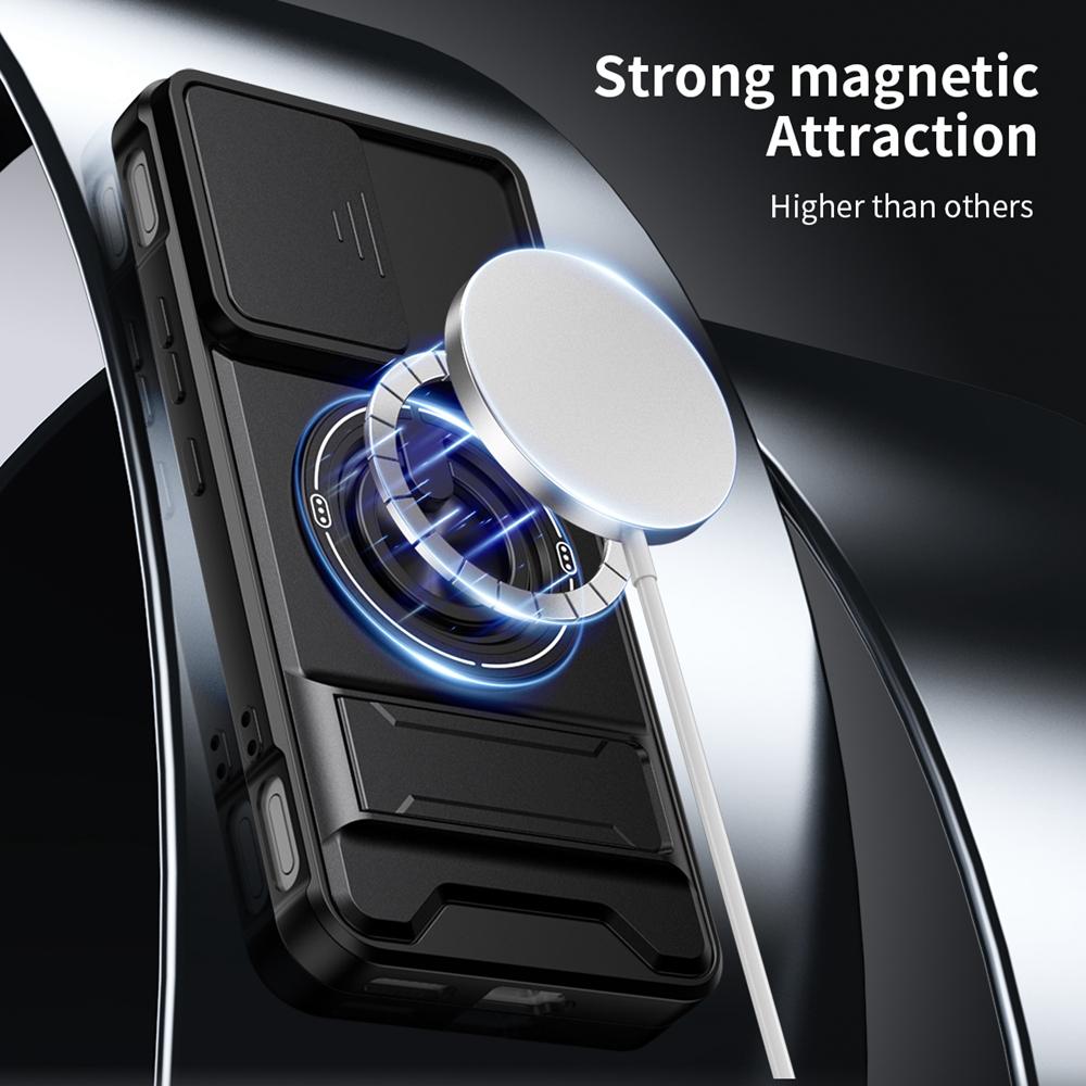 KEYSION Магнитный чехол для телефона для Infinix GT 30 30 Pro 5G Защита камеры со сдвижной крышкой Вертикальная подставка Кольцо 360 Ударопрочная задняя крышка
