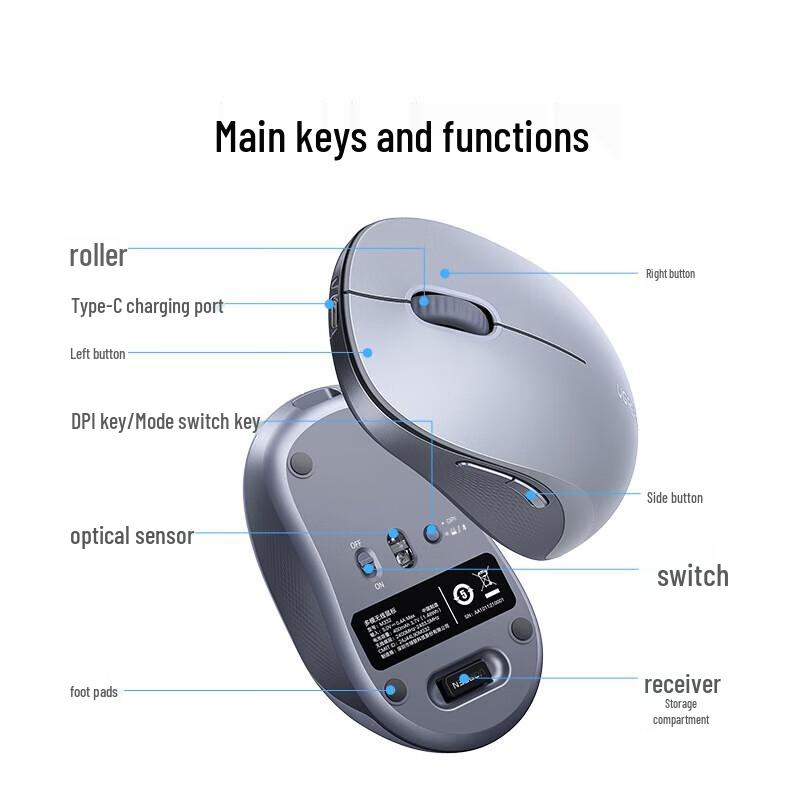 Ugreen Silent Wireless Bluetooth Mouse with Type-C Charging