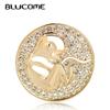 Fashion Round Coin Shape Baby Pattern Crystal Alloy Brooch Scarf Suit Pins Party Anniversary Gifts Clothing Accessories