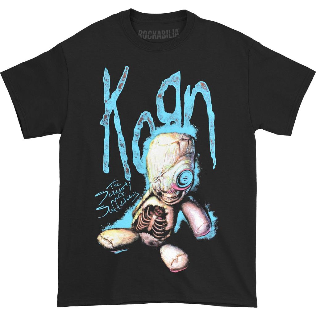 Men's Korn SoS Doll (Back Print) Slim Fit T-shirt Medium Black