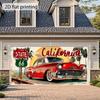 2D flat banner, 1 piece of California 66 Highway Garage Door Banner, large polyester bannerXY