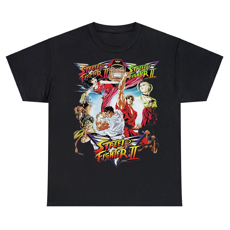 Street Fighter T Shirt Vintage Hip Hop Japanese Anime Harajuku Short Sleeve Streetwear Daily Cotton Tops Casual Unisex T-shirt
