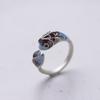 Simple Temperament Koi Ring, Enamel Creative Design Adjustable Ring, Ladies' White Auspicious Jewelry