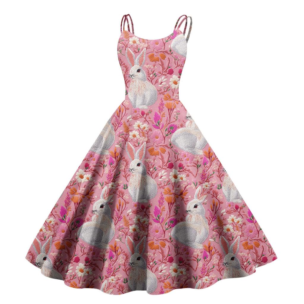 Women's Casual Fashion Print Sexy Off Shoulder Punk Retro Dress Retro Dress Dress