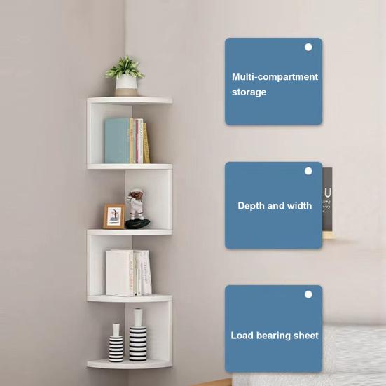 Multi-layer Wall Shelves High Stability Strong Load-bearing Simple Installation Easy To Clean Floating Shelves Corner Bookshelves