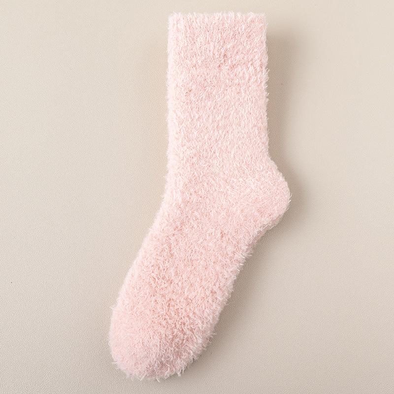 Коралловые бархатные носки для женщин на осень и зиму, толстые теплые носки для сна с бархатными лунными носками
