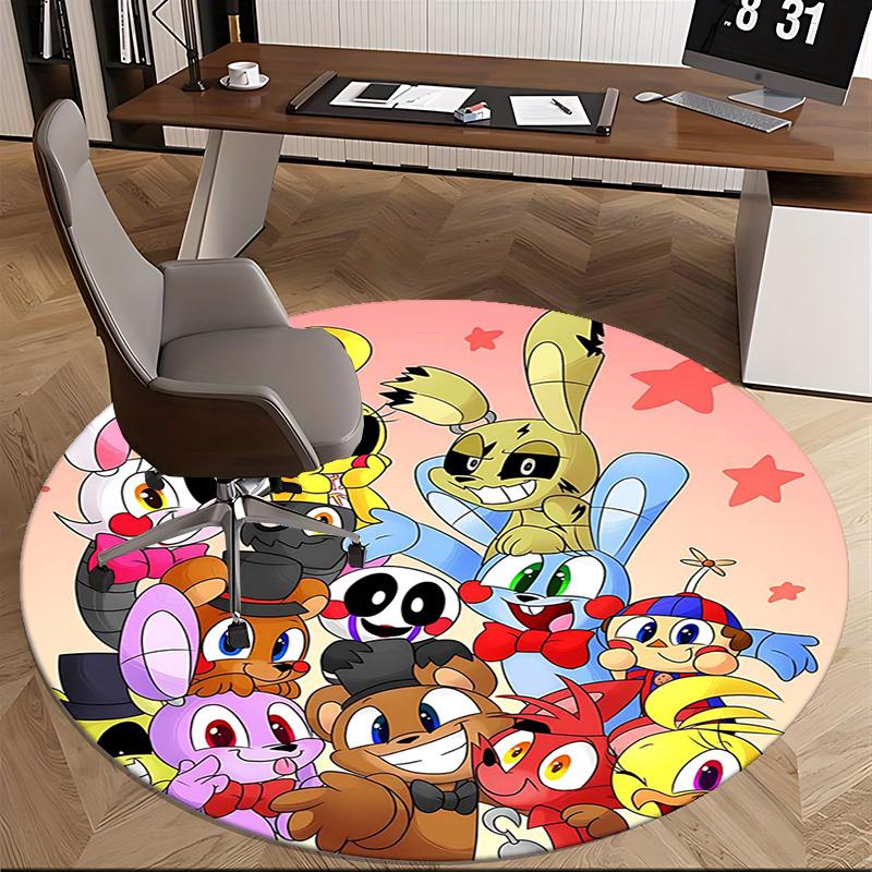 Five Nights at Freddy's, FNAF Коврик под стул Круглый ковер Офисный ковер, Нескользящий, Подходит для гостиных, спален, Декор1205854a
