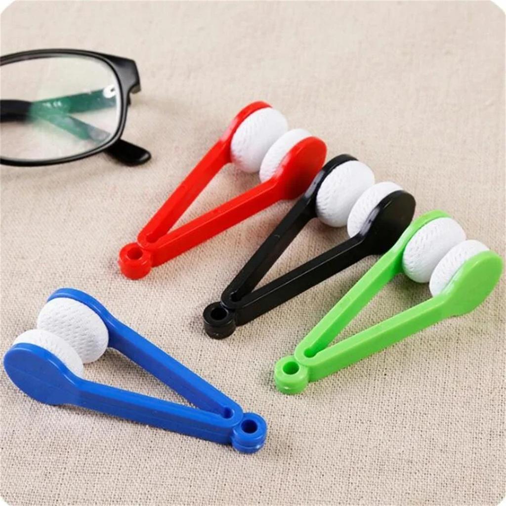Practical Portable Glasses Cleaning Rub Eyeglass Sunglasses Spectacles Microfiber Cleaner Brushes Wiping Tools Mini