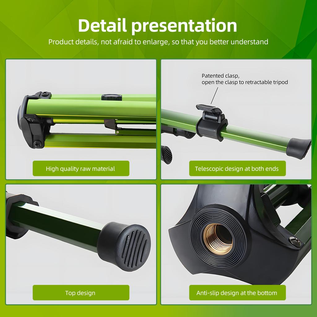 Impact Sprinkler on Tripod Base Heavy Duty Lawn Sprinkler 360 Degree Large Area Irrigation Brass Sprinkler Nozzle and